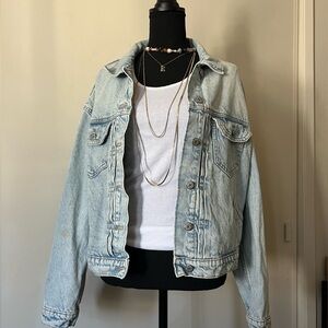 Light wash denim jacket.